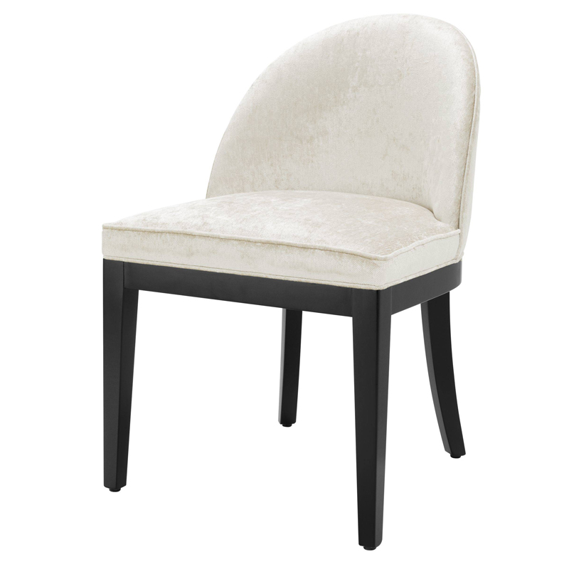 Стул Eichholtz Dining Chair Fallon Mirage off-white Белый Черный в Омске | Loft Concept 