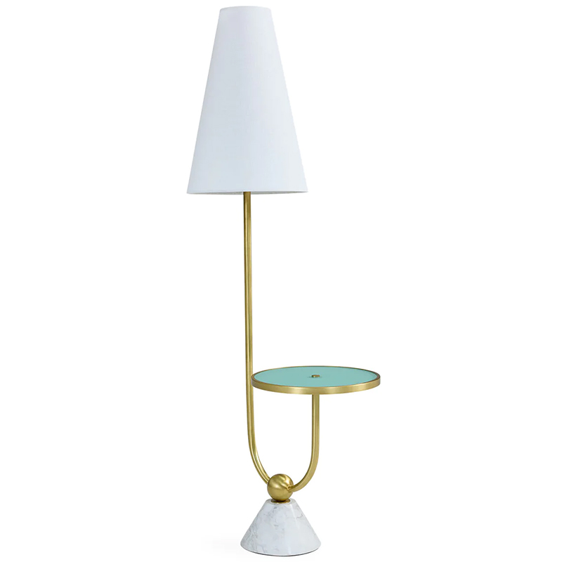 Торшер PARADISO TABLE FLOOR LAMP Латунь Белый Бирюзовый в Омске | Loft Concept 