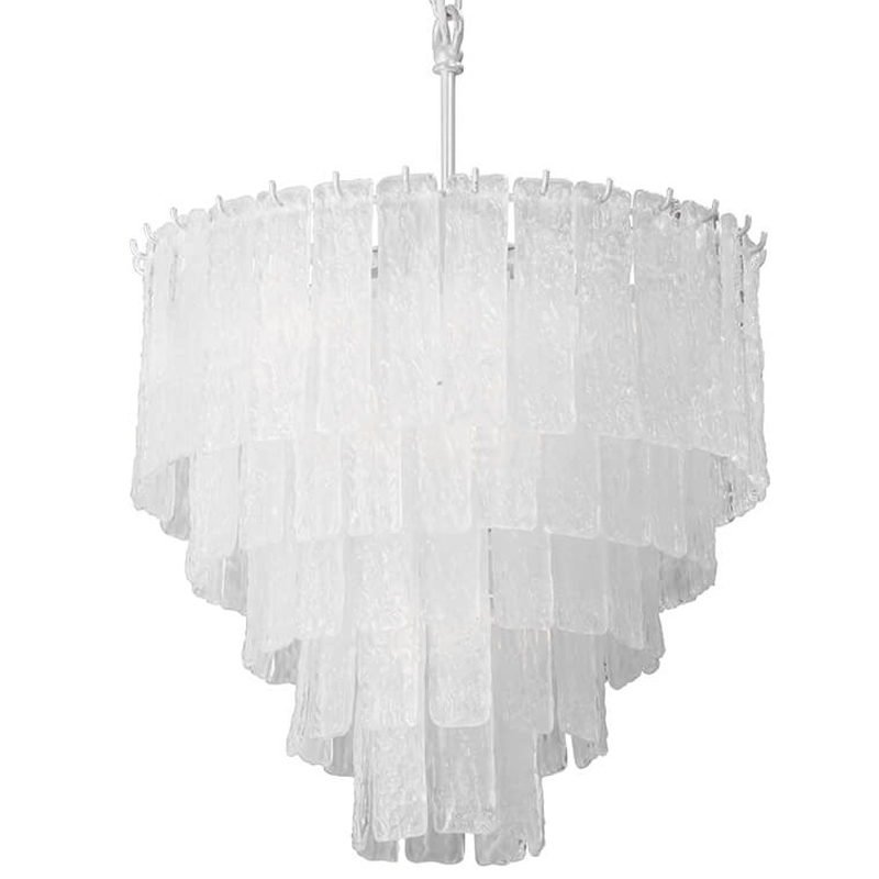 Люстра подвесная Textured Glass Chandelier Белое матовое стекло в Омске | Loft Concept 