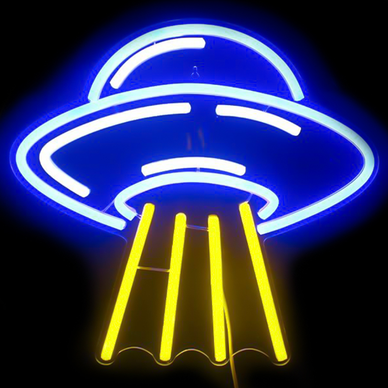 Неоновая настенная лампа UFO Neon Wall Lamp Желтый Синий в Омске | Loft Concept 