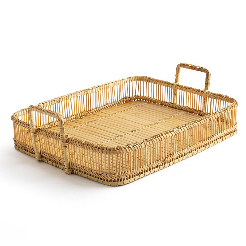 Поднос Wicker Bamboo Rattan Бежевый в Омске | Loft Concept 