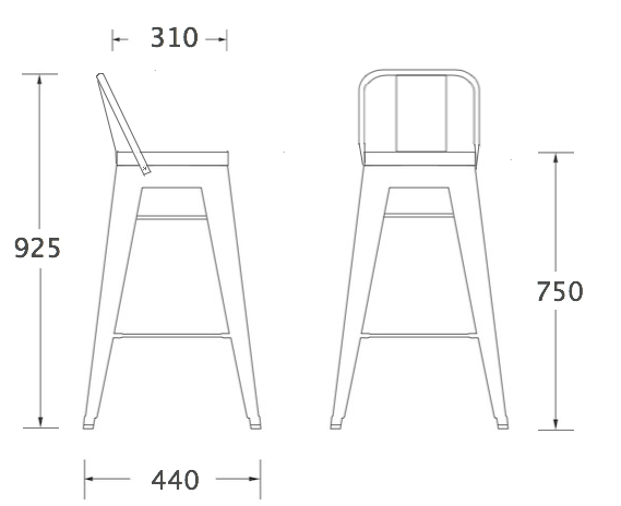 Барный стул Tolix Bar Stool 75 Backed в Омске