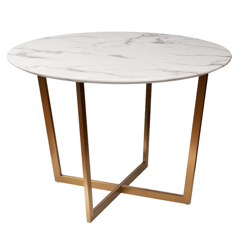 Обеденный стол Dining table Jacques round white Белый Золотой в Омске | Loft Concept 