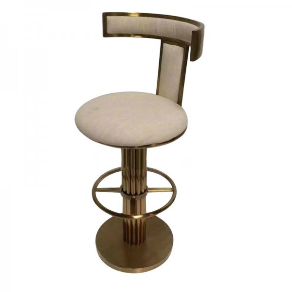 Барный стул Kelly Wearstler Marmont Bar Stool ivory ( слоновая кость ) Латунь в Омске | Loft Concept 