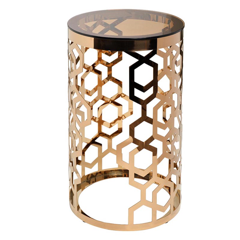 Подставка Yen Geometry pink gold cylinder 70 Глянцевое золото в Омске | Loft Concept 