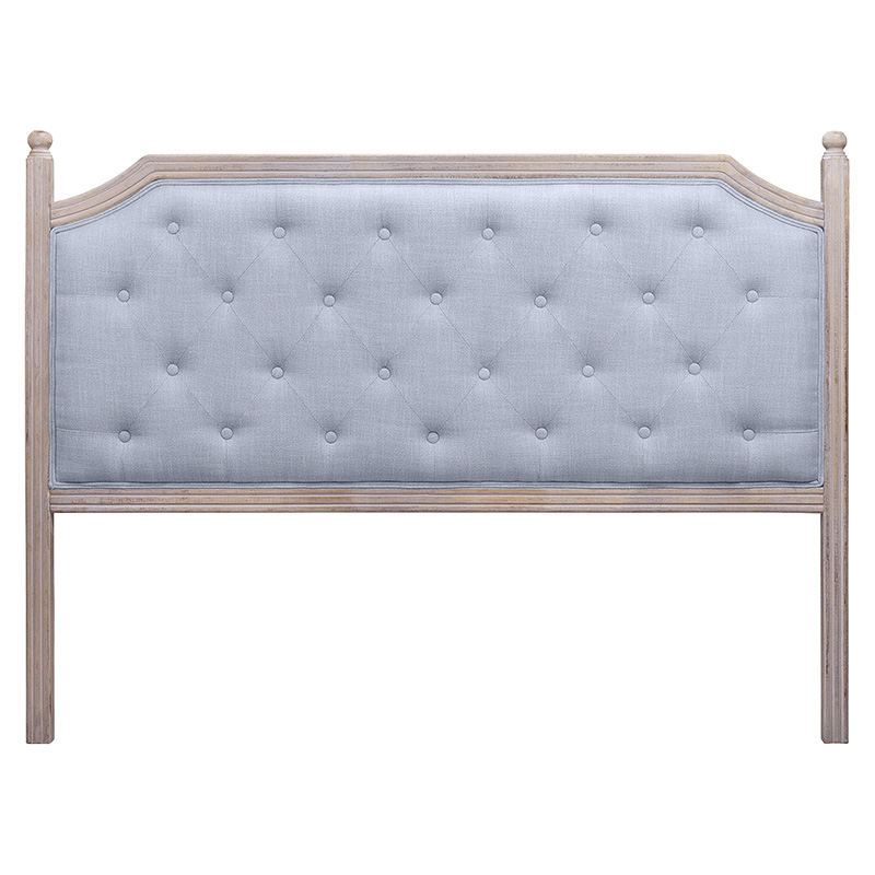 Изголовье кровати серое с мягкой обивкой из рогожки Emma Headboard Серый Коричневый в Омске | Loft Concept 