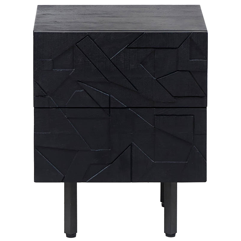 Тумба Polygonal Ornament Nightstand Черный в Омске | Loft Concept 