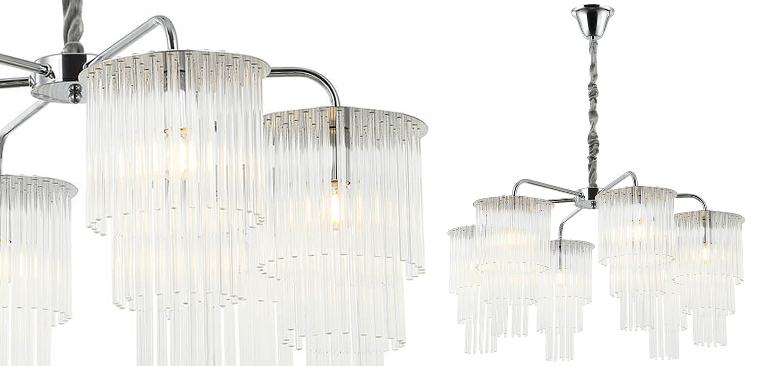 Люстра Harrison Chandelier chrome 6 lamp - фото