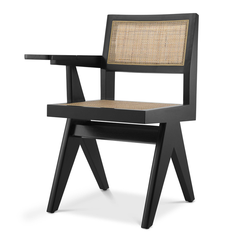 Стул Eichholtz Chair Niclas With Desk black Бежевый Черный в Омске | Loft Concept 