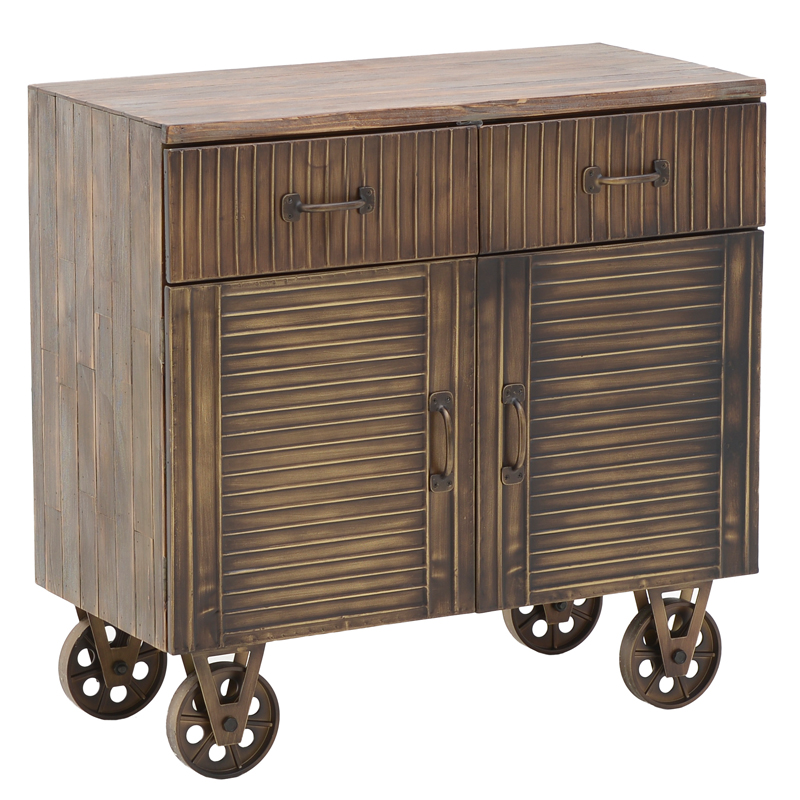 Комод в стиле Лофт на колёсах Mojens Loft Chest of Drawers Темная бронза Коричневый винтаж в Омске | Loft Concept 