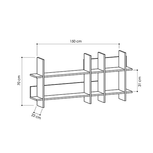 Полка прямая подвесная двухъярусная цвета антрацит BEADS BOOKCASE ANTHRACITE в Омске