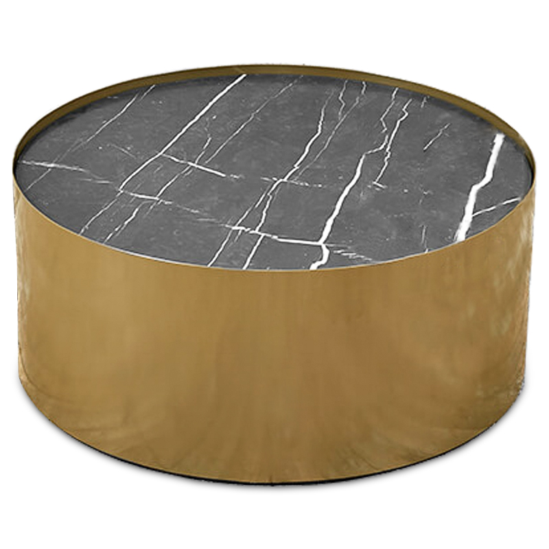 Кофейный стол Cappello Coffee Table Латунь Черный Мрамор Nero в Омске | Loft Concept 