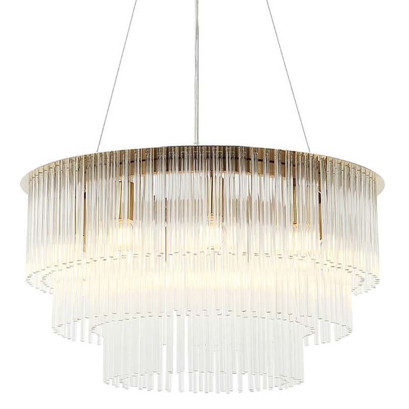 Люстра Harrison Chandelier gold 9 lamp Глянцевое золото Прозрачный в Омске | Loft Concept 