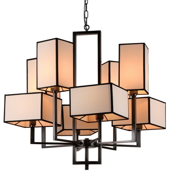 Люстра Cubismus Chandelier 8 Черный Кремовый в Омске | Loft Concept 