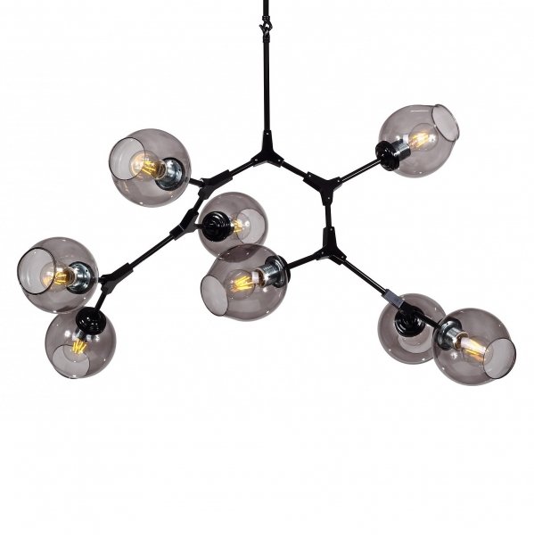 Люстра branching bubble Chandelier 8 Black Черный Серый в Омске | Loft Concept 