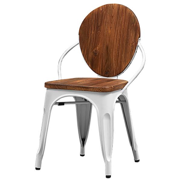 Стул Tolix chair Wooden White Дуб темный Белый в Омске | Loft Concept 