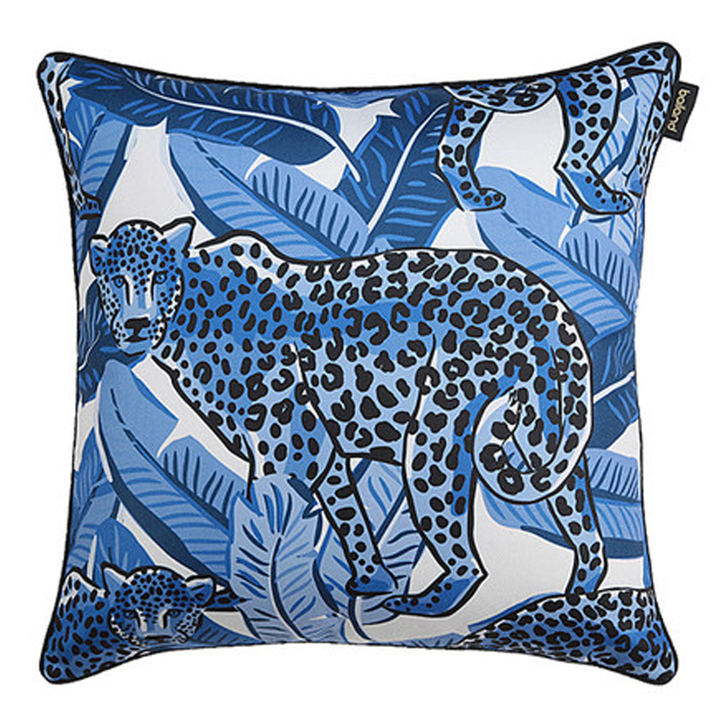 Подушка Pillow Indigo leopard Синий Белый в Омске | Loft Concept 