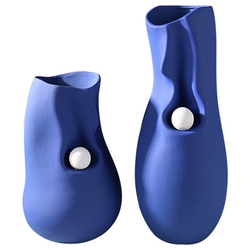 Ваза Molecule Collection Rhea Blue Vase Синий Белый в Омске | Loft Concept 