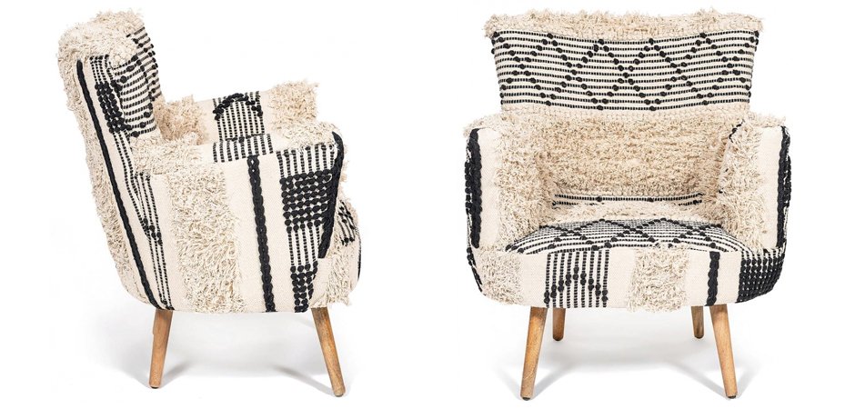 Кресло KELIM Pattern black and white Chair Кресло KELIM Pattern black and white Chair - Loft-Concept в Омске