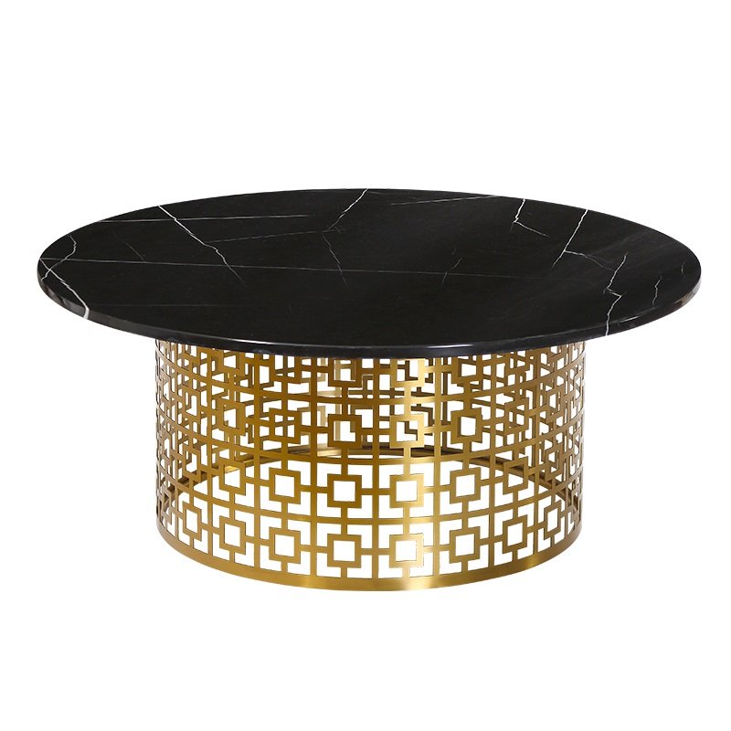 Кофейный стол Artesia Coffee Table Black Глянцевое золото Черный в Омске | Loft Concept 