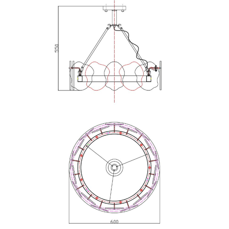 Люстра Мрамор Lucretia Marble Round Chandelier 60 см в Омске