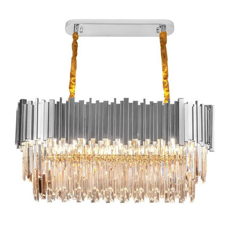 Большая многоярусная люстра Cascade Glass Metal Luxxu Chandelier 100 Silver Серебряный Прозрачное Стекло в Омске | Loft Concept 