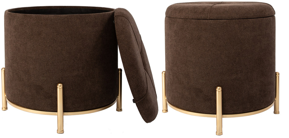 Пуф Gold Legs коричневый Пуф Gold Legs коричневый - Loft-Concept в Омске