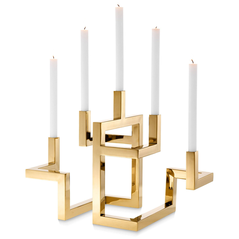 Подсвечник Eichholtz Candle Holder Skyline Латунь в Омске | Loft Concept 