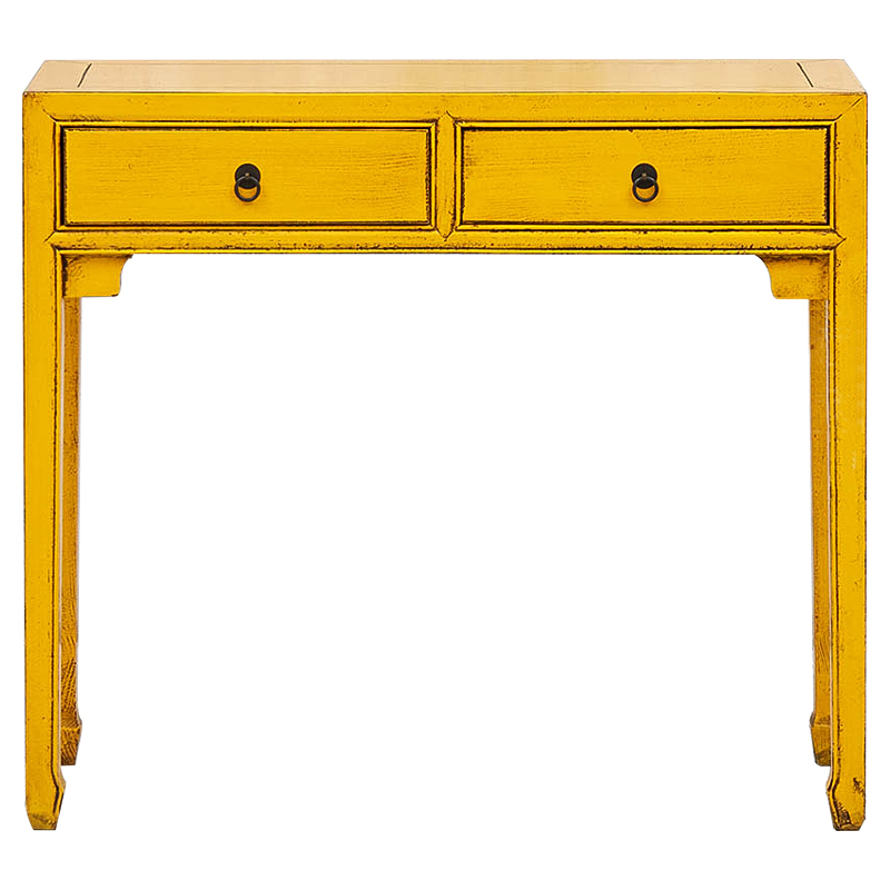 Консоль в китайском стиле с двумя ящиками Yellow Chinese Collection Console Желтый Консоль в китайском стиле с двумя ящиками Yellow Chinese Collection Console Желтый в Омске | Loft Concept