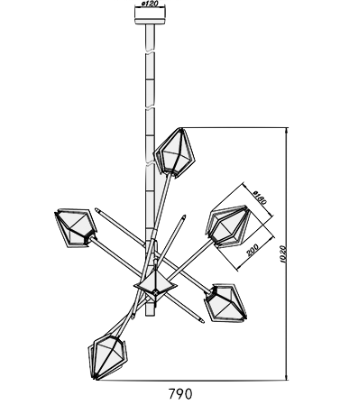 Люстра HARLOW Small Chandelier Gabriel Scott в Омске