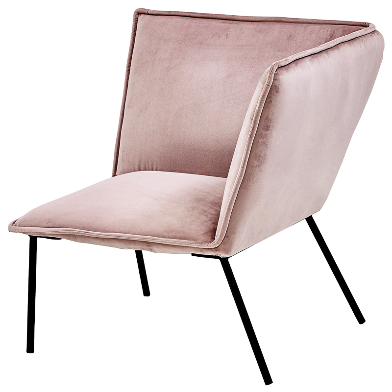 Кресло Corner Armchair pink Розовый пастельный Черный в Омске | Loft Concept 