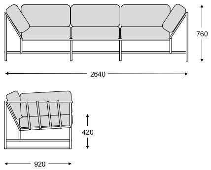 Диван Kenn X Miller sofa Indigo and copper denim в Омске