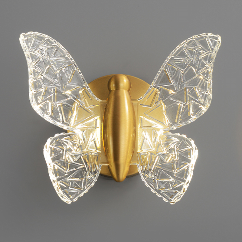 Бра Butterfly Wall Lamp Н Латунь Прозрачный в Омске | Loft Concept 