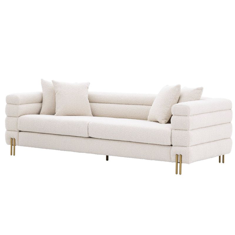 Диван Sofa York boucle cream Кремовый Латунь в Омске | Loft Concept 