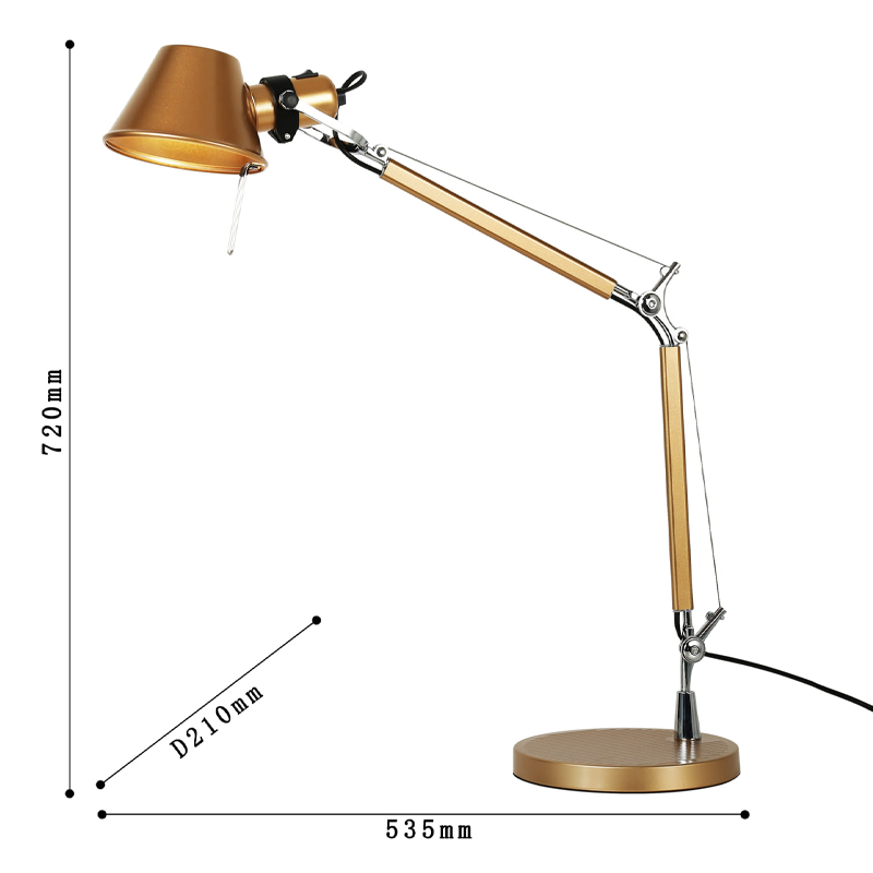 Настольная лампа золотого цвета Artemide в Омске