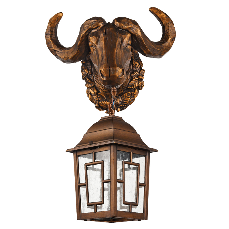 Уличный светильник Bull Lantern Коричневый винтаж Прозрачное Стекло в Омске | Loft Concept 