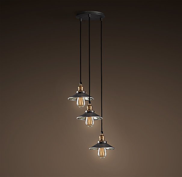 Люстра Loft Cone Pendant Reflector 3 Черный в Омске | Loft Concept 