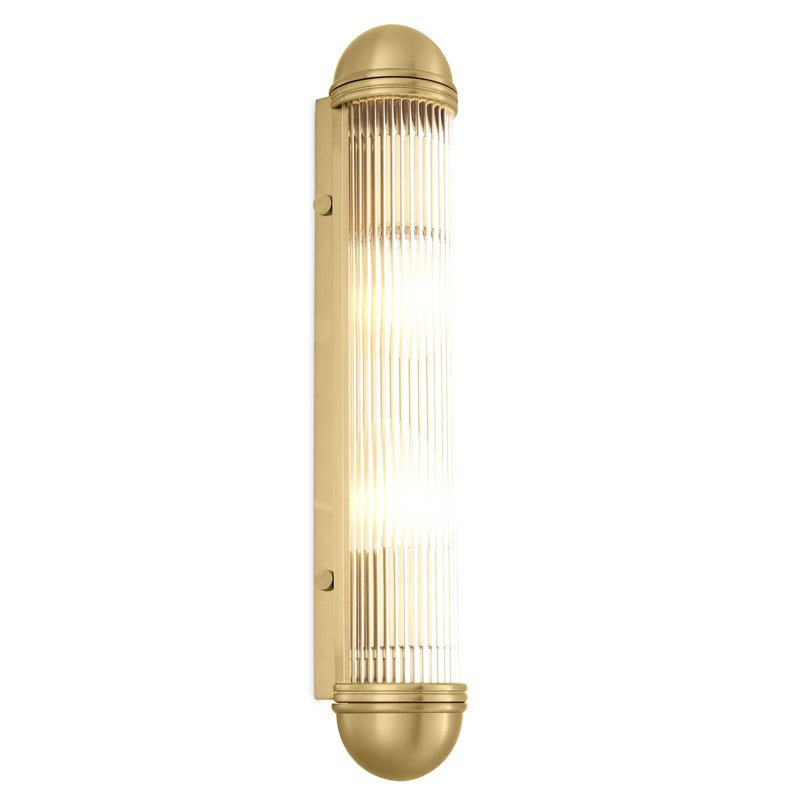 Бра Eichholtz Wall Lamp Auburn Brass Латунь Античная полированная Прозрачный в Омске | Loft Concept 