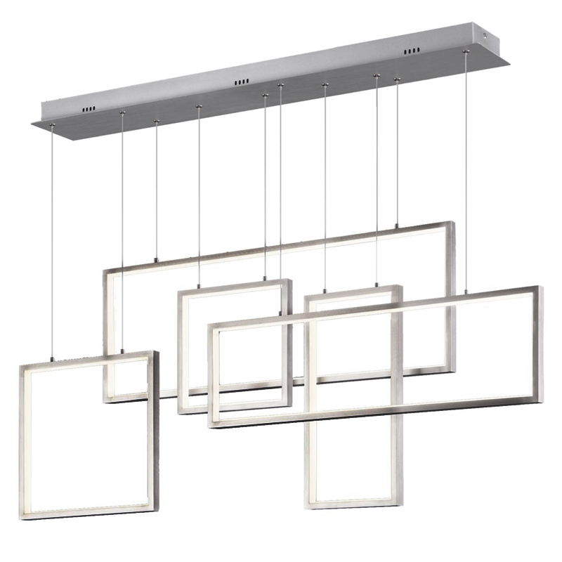 Люстра Rectangle Geometry Chandelier Nickel 5 Никель Сатин Люстра Rectangle Geometry Chandelier Nickel 5 Никель Сатин в Омске | Loft Concept
