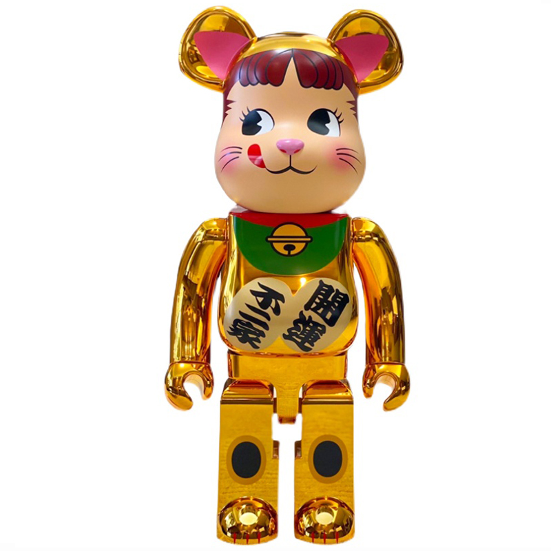 Статуэтка Bearbrick Maneki Neko Gold Золотой Мульти в Омске | Loft Concept 