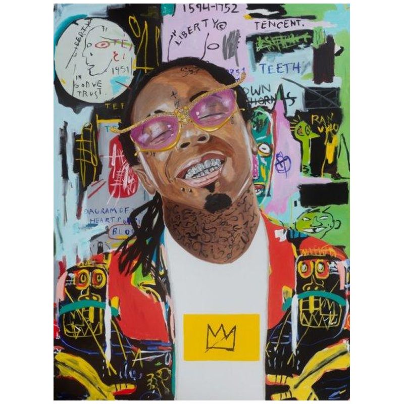 Картина King Weezy with Basquiat Jacket and Background Мульти в Омске | Loft Concept 