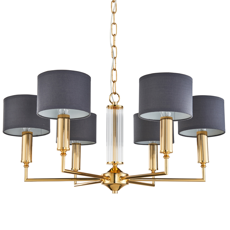 Люстра Laurent Chandelier grey 66 Глянцевое золото Серый Прозрачный в Омске | Loft Concept 