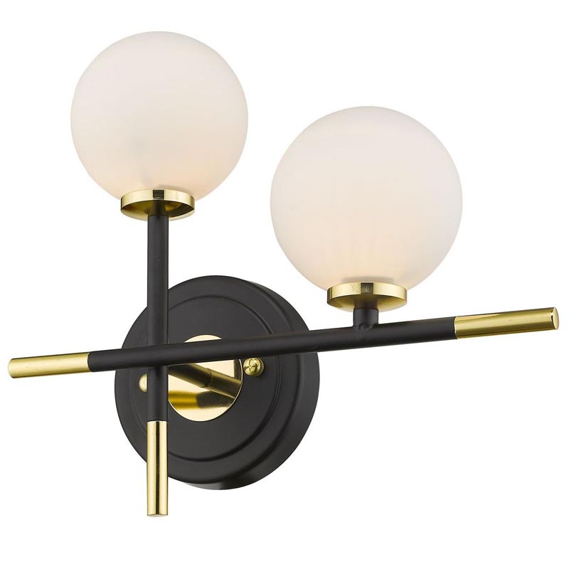 Бра Galant Sconce gold right Золотой Черный Белое матовое стекло в Омске | Loft Concept 