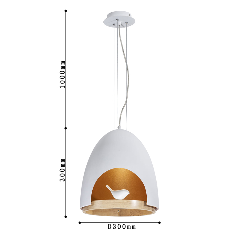 Люстра белого цвета с деревянным обручем PROVENCE BIRD в Омске