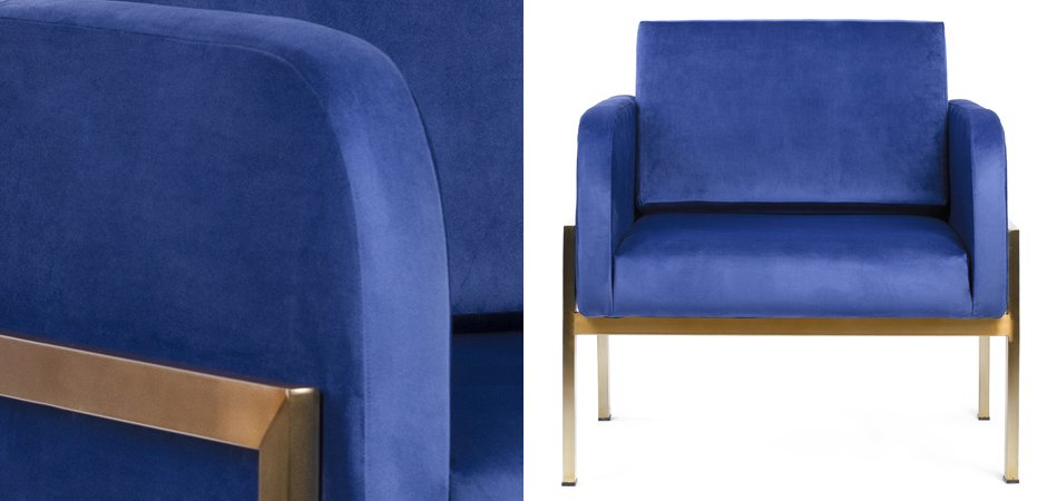 Кресло Velvet Ardmore Chair blue Кресло Velvet Ardmore Chair blue - Loft-Concept в Омске