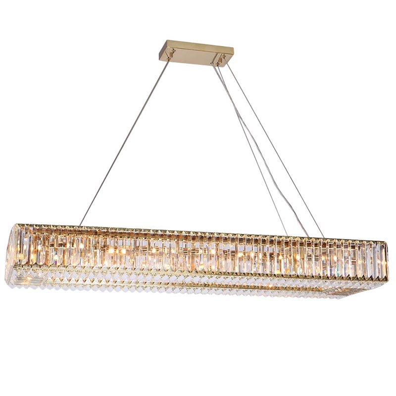 Люстра Darleen Crystal Gold Rectangular Chandelier Золотой Прозрачный (Transparent) в Омске | Loft Concept 