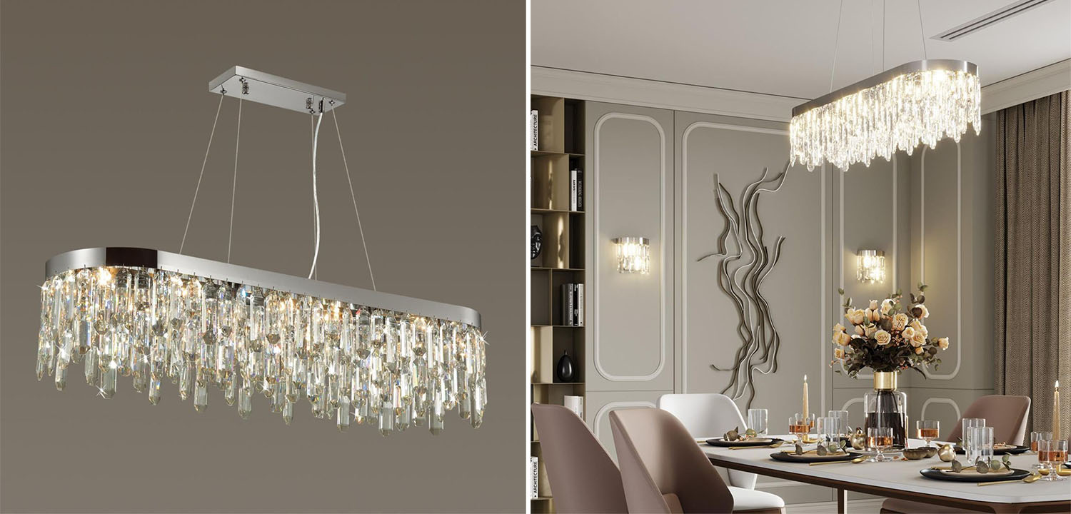 Люстра Crystal Polyhedrons Linear Chrome - фото