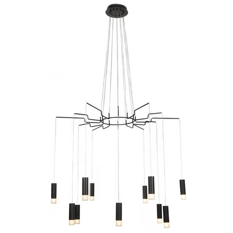 Wireflow LED Black Suspension lam 12 патронов Черный в Омске | Loft Concept 