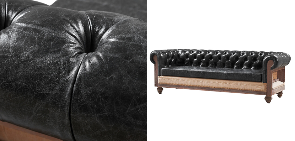 Диван Deconstructed Chesterfield Sofa triple Black leather Диван Deconstructed Chesterfield Sofa triple Black leather - Loft-Concept в Омске