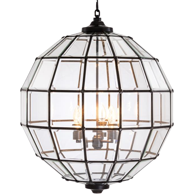 Люстра Lantern Luna Bronze L Темная бронза Прозрачный (Transparent) в Омске | Loft Concept 